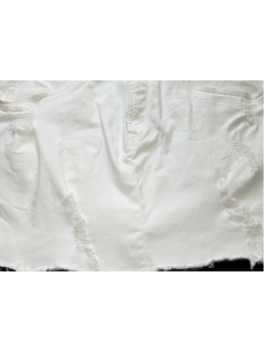 Gap Denim White Mini Skirt Womens Size 34 Distressed Stretch Jean Skirt Casual - Picture 8 of 8